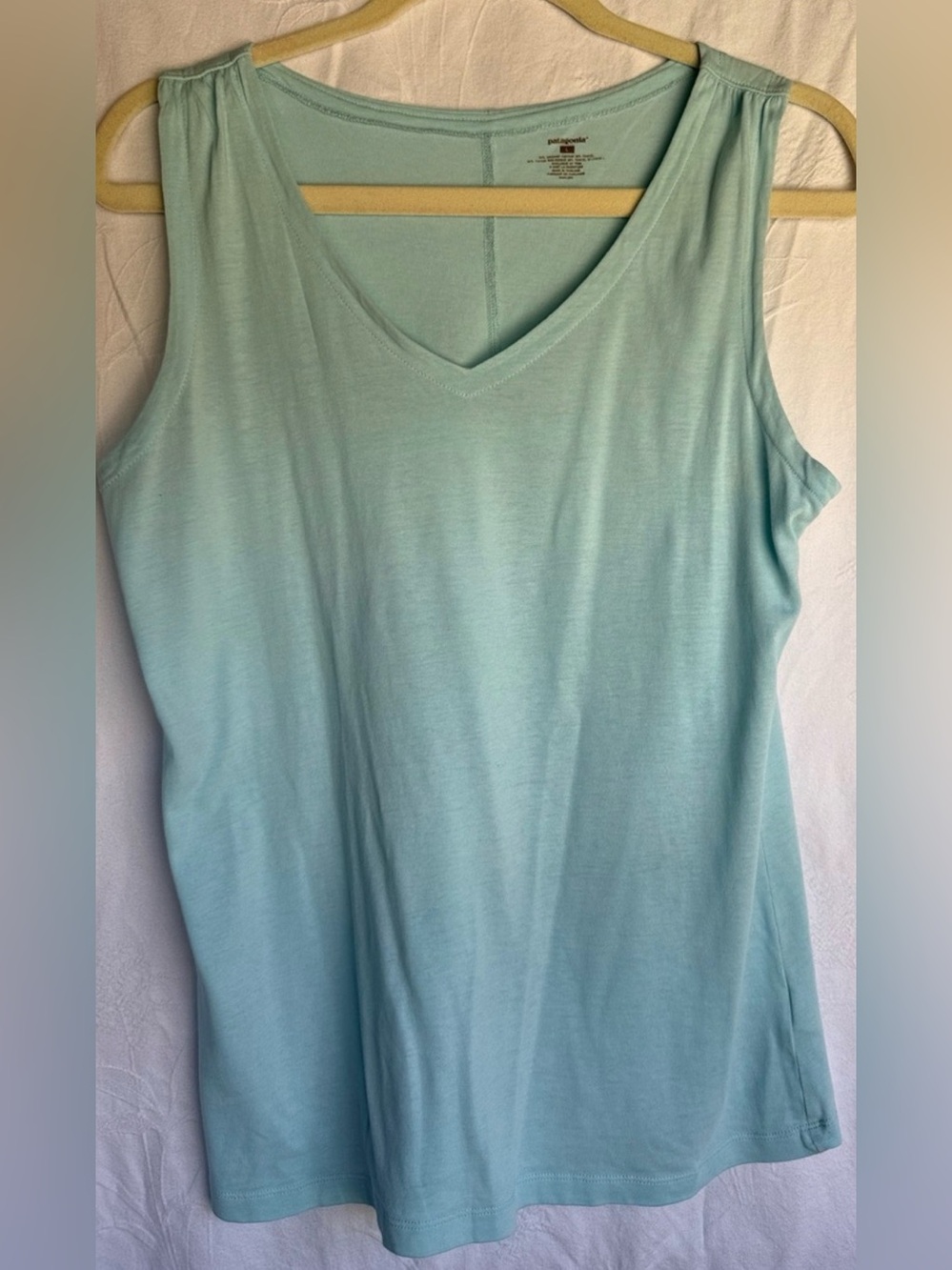 Patagonia Light Blue Sleeveless V-Neck Women’s Top Large